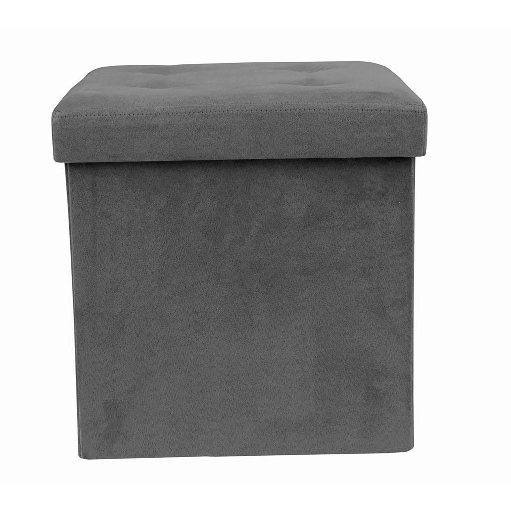 Sorbus 15" Faux Suede Storage Ottoman Cube